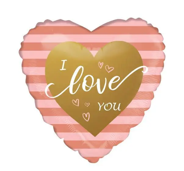 Фольгированный шарик сердце "I love you" розовый