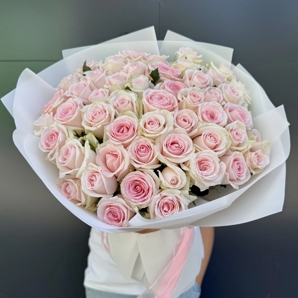 51 нежно-розовая роза
