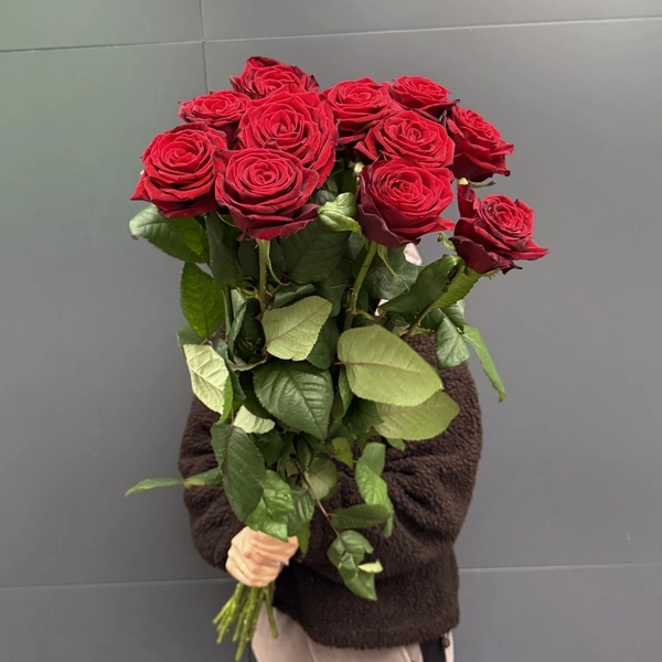 11 красных роз 1 метр
