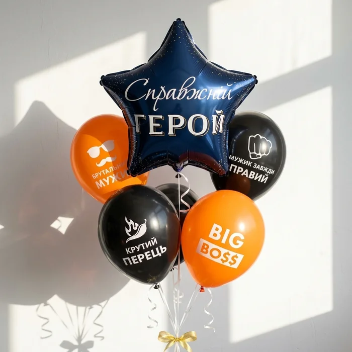 Композиция из шаров "Настоящий герой"