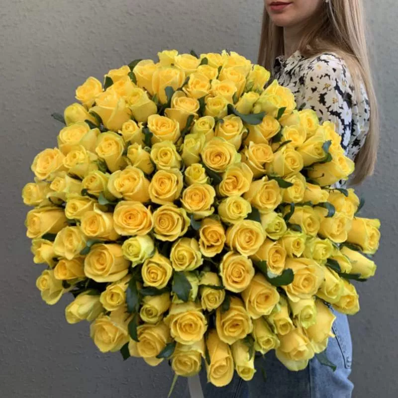 101 желтая роза