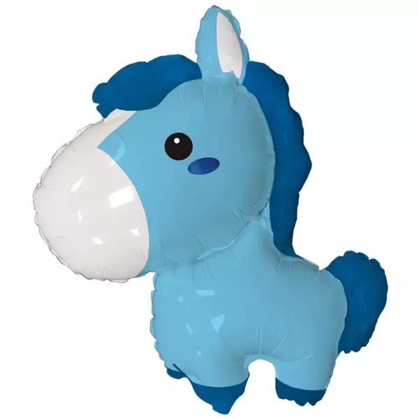 Фольгированая фигура "Лошадка" голубая
