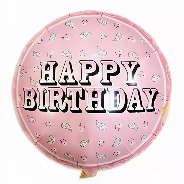 Круг "Happy Birthday" розовый