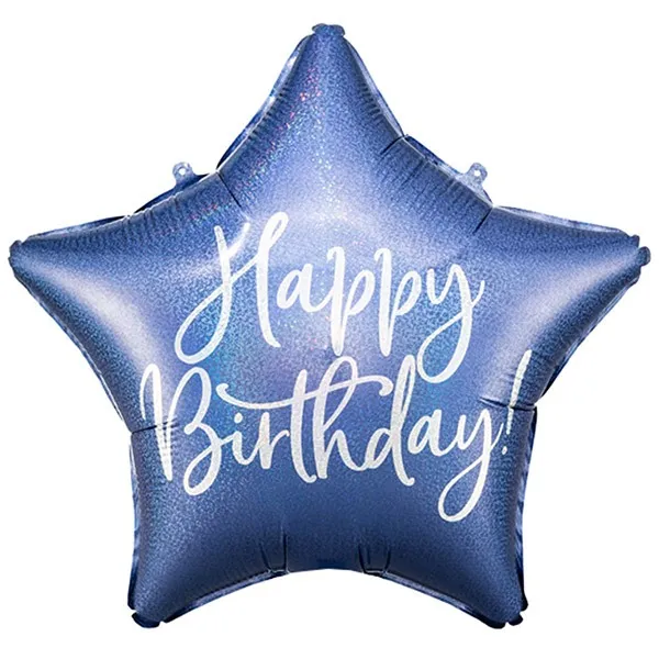 Зірка Happy Birthday синя