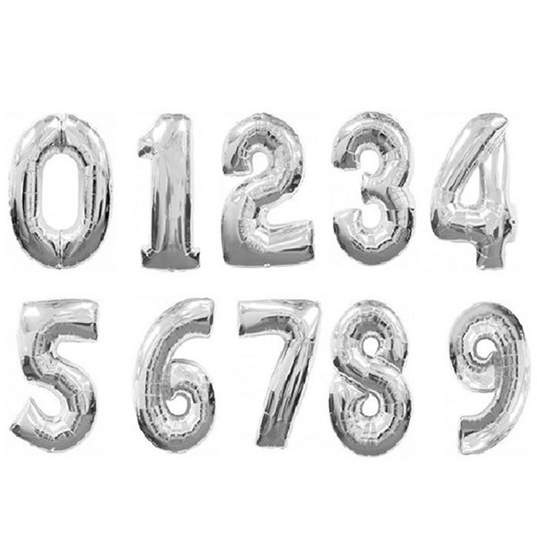 Цифра серебряная 66 см