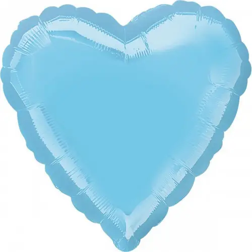Сердце "Металик" голубое
