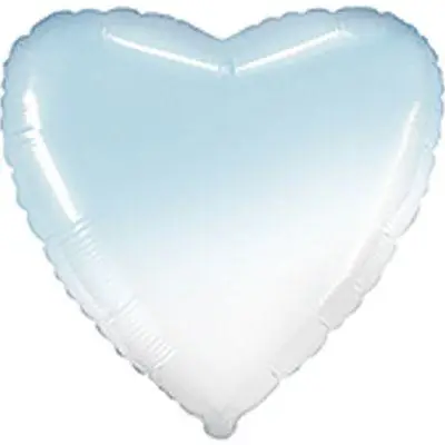 Серце Омбре біло-блакитне