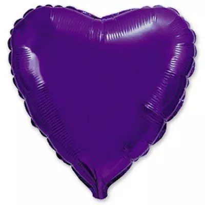 Сердце "Металик" фиолетовое
