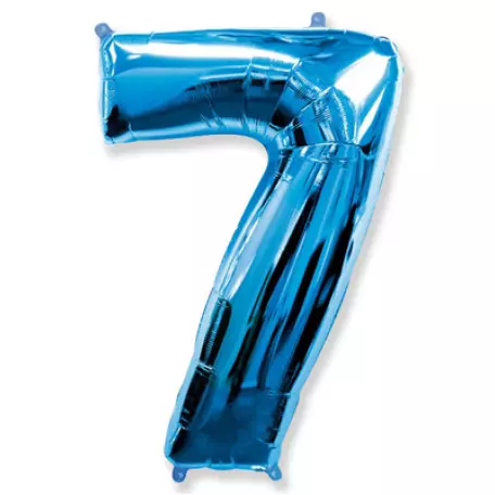 ФОЛЬГИРОВАННАЯ ЦИФРА «7» СИНЯЯ. НЕ ЛЕТАЕТ
